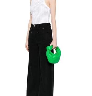 Bottega Veneta Mini Jodie Intrecciato Green Nappa Leather Top Handle Bag Women's